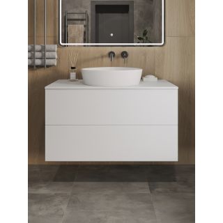 Тумба с раковиной Orange Отто Ot-100TuMDF+B07-500W 100 см белый глянец