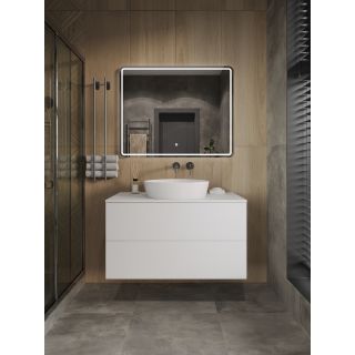 Тумба с раковиной Orange Отто Ot-100TuMDF+B07-500W 100 см белый глянец