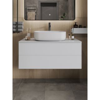 Тумба с раковиной Orange Отто Ot-100TuMDF+B07-540W 100 см белый глянец