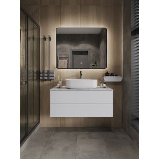 Тумба с раковиной Orange Отто Ot-100TuMDF+B07-540W 100 см белый глянец