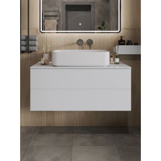 Тумба с раковиной Orange Отто Ot-100TuMDF+B07-600W 100 см белый глянец
