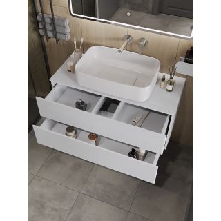 Тумба с раковиной Orange Отто Ot-100TuMDF+B07-600W 100 см белый глянец