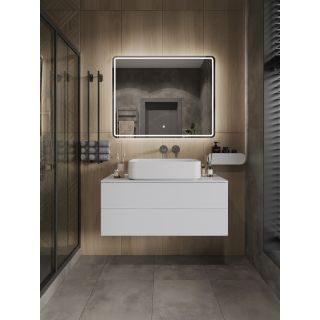 Тумба с раковиной Orange Отто Ot-100TuMDF+B07-600W 100 см белый глянец