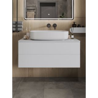 Тумба с раковиной Orange Отто Ot-100TuMDF+B07-675W 100 см белый глянец