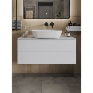 Тумба с раковиной Orange Отто Ot-100TuMDF+B08-500W 100 см белый глянец