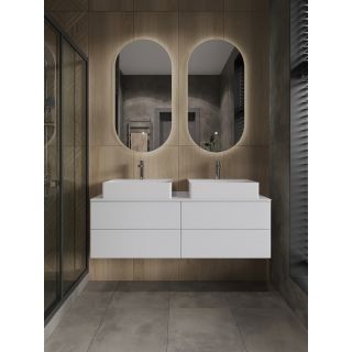 Тумба с раковиной Orange Отто Ot-130TuMDF+B04-500W 130 см белый глянец