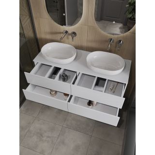 Тумба с раковиной Orange Отто Ot-130TuMDF+B05-480W 130 см белый глянец