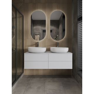 Тумба с раковиной Orange Отто Ot-130TuMDF+B05-520W 130 см белый глянец