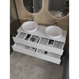 Тумба с раковиной Orange Отто Ot-130TuMDF+B07-420W 130 см белый глянец