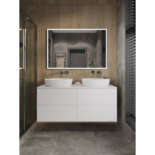 Тумба с раковиной Orange Отто Ot-130TuMDF+B07-500W 130 см белый глянец