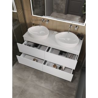 Тумба с раковиной Orange Отто Ot-130TuMDF+B07-500W 130 см белый глянец
