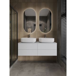 Тумба с раковиной Orange Отто Ot-130TuMDF+B07-540W 130 см белый глянец
