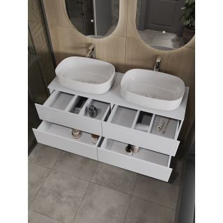 Тумба с раковиной Orange Отто Ot-130TuMDF+B07-540W 130 см белый глянец