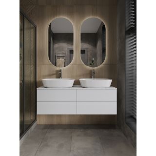 Тумба с раковиной Orange Отто Ot-130TuMDF+B08-500W 130 см белый глянец