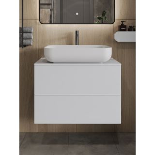 Тумба с раковиной Orange Отто Ot-75TuMDF+B03-600W 75 см белый глянец