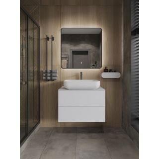 Тумба с раковиной Orange Отто Ot-75TuMDF+B03-600W 75 см белый глянец