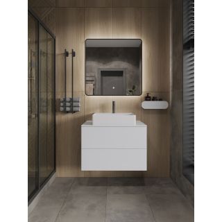 Тумба с раковиной Orange Отто Ot-75TuMDF+B04-500W 75 см белый глянец