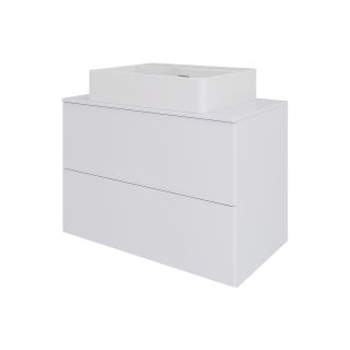 Тумба с раковиной Orange Отто Ot-75TuMDF+B04-500W 75 см белый глянец