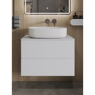 Тумба с раковиной Orange Отто Ot-75TuMDF+B04-600W 75 см белый глянец