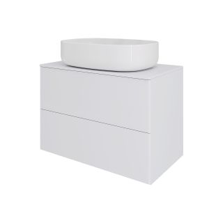 Тумба с раковиной Orange Отто Ot-75TuMDF+B04-600W 75 см белый глянец