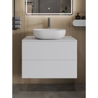 Тумба с раковиной Orange Отто Ot-75TuMDF+B05-480W 75 см белый глянец