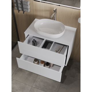 Тумба с раковиной Orange Отто Ot-75TuMDF+B05-480W 75 см белый глянец