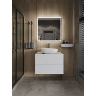 Тумба с раковиной Orange Отто Ot-75TuMDF+B05-480W 75 см белый глянец