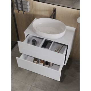 Тумба с раковиной Orange Отто Ot-75TuMDF+B05-520W 75 см белый глянец