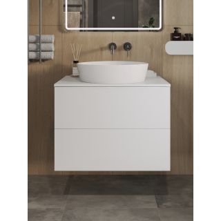 Тумба с раковиной Orange Отто Ot-75TuMDF+B07-500W 75 см белый глянец