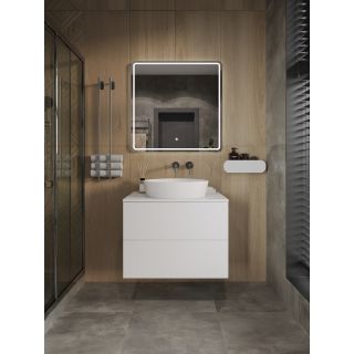 Тумба с раковиной Orange Отто Ot-75TuMDF+B07-500W 75 см белый глянец
