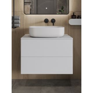 Тумба с раковиной Orange Отто Ot-75TuMDF+B07-540W 75 см белый глянец