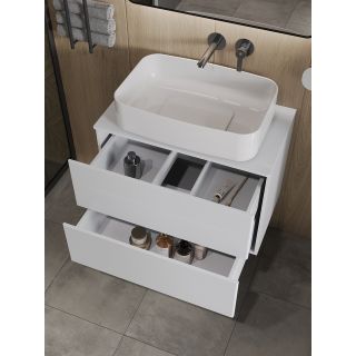 Тумба с раковиной Orange Отто Ot-75TuMDF+B07-600W 100 см белый глянец
