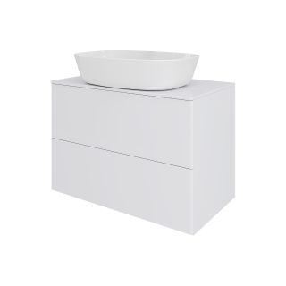 Тумба с раковиной Orange Отто Ot-75TuMDF+B08-500W 75 см белый глянец