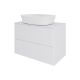 Тумба с раковиной Orange Отто Ot-75TuMDF+B08-500W 75 см белый глянец