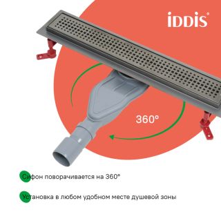 Душевой лоток IDDIS Перфекс (Perfex) 975B6GM20DZ 60 см графит матовый