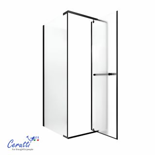 Душевой уголок Ceruttispa MIMI ZQ91BF 90x90 см профиль чёрный стекло матовый