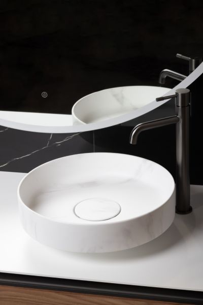 Раковина накладная Armadi Art Sole Corian 801-CLCT 40 см Calacatta