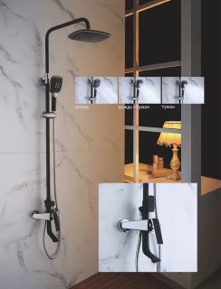 Душевая стойка Rose R1336H чёрный матовый Душевая стойка Rose R1336H чёрный матовый