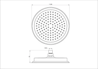 Верхний душ Wonzon & Woghand WW-88DP05-MB 23 см чёрный матовый