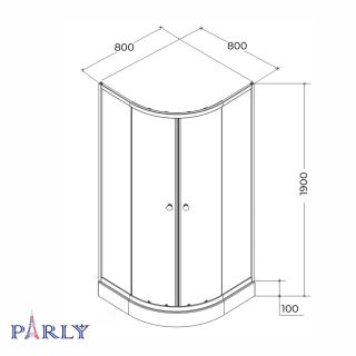 Душевой уголок Parly ZF81N 80x80 см профиль хром стекло матовое