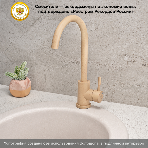 Смеситель для кухни РМС SUS124BNK-017F бежевый