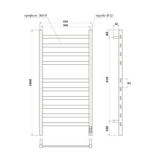 Полотенцесушитель электрический Point Селена PN16850W П10 500x1000  белый