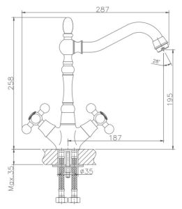 Смеситель для кухни Haiba HB4419-4 бронза
