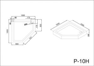 Поддон для душа Black & White  Stellar Wind Easy Plumb 10PH00