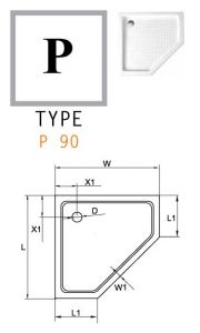 Поддон Cezares TRAY-A-P-100-15-W