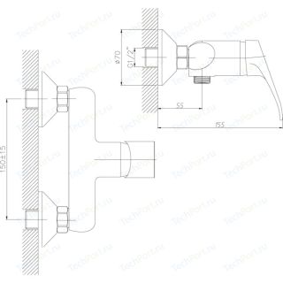 Смеситель для душа Decoroom с лейкой хром DR37056 Смеситель для душа Decoroom с лейкой хром DR37056