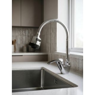 Смеситель для кухни OneLife P11-004cr с гибким изливом хром