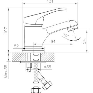 Смеситель для раковины монолитный Decoroom хром DR21011 Смеситель для раковины монолитный Decoroom хром DR21011