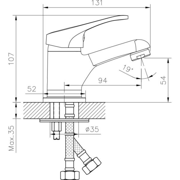 Смеситель для раковины монолитный Decoroom хром DR21011