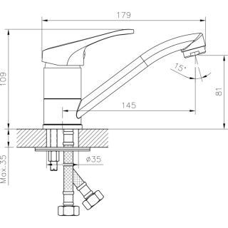Смеситель для раковины Decoroom хром DR21012 Смеситель для раковины Decoroom хром DR21012